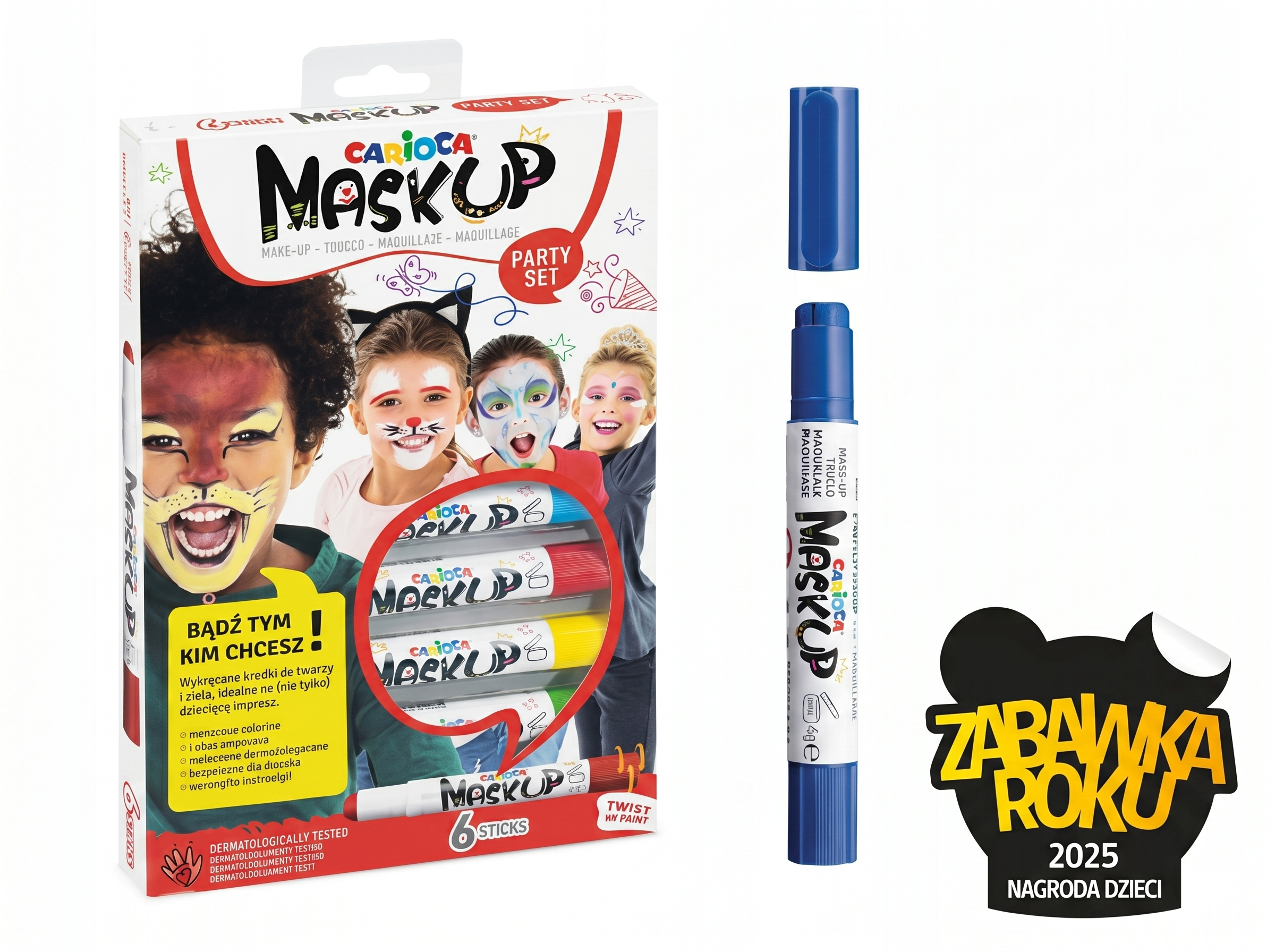 Kredki do twarzy Carioca MaskUp z nagrodą w konkursie Zabawka Roku